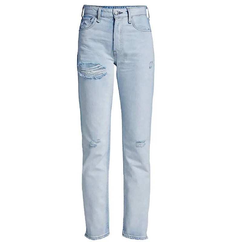 Unleash Your Trendy Side Maya High Rise Slim Fit Montauk Ripped Jeans In Denim