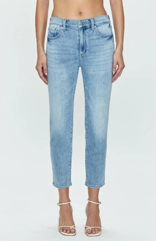 Lighten Up With Nordic Styles Monroe Crop High Rise Cigarette Jeans In Sea Air