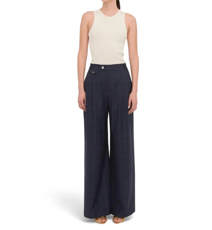 Trend Driven Wardrobe Palmer High Waist Wool Trouser In Oliver Plaid
