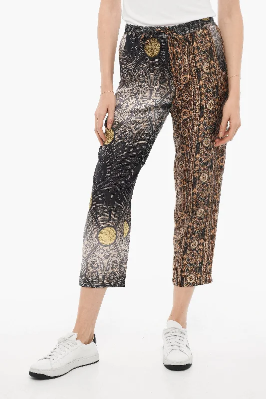 Casual Chic Pierre-Louis Mascia Patterned Silk Pants with Elastic Waistband