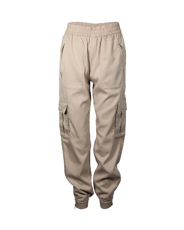 Redefining Women's Style Polo Ralph Lauren Cargo Pants in Beige Lyocell