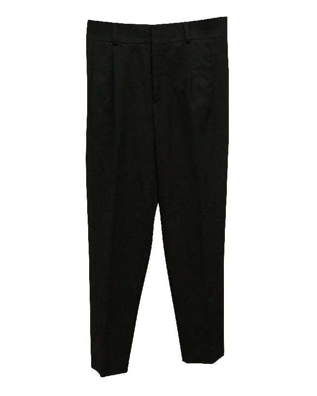 Cutting Edge Fashion Saint Laurent Tailored Pants in Black Wool