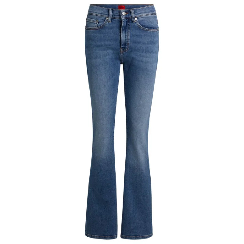 Effortless Style, Endless Impact Skinny-fit flared jeans in blue super-stretch denim