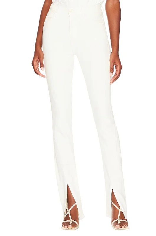 Exclusive Sale The Rascal Sliced Up Heel Pant In Antique White