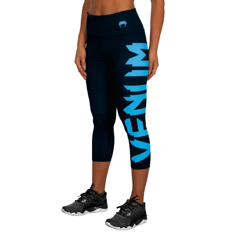 Effortless Style, Endless Impact Venum Giant Cropped Leggings - Black/Cyan