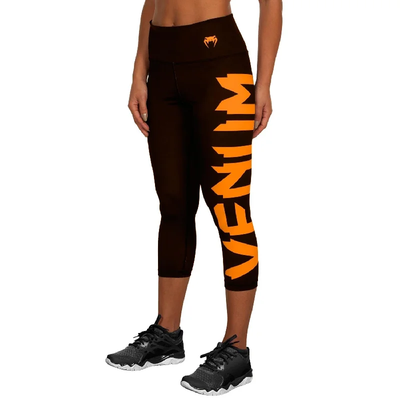 Innovate Your Wardrobe Venum Giant Cropped Leggings - Black/Orange