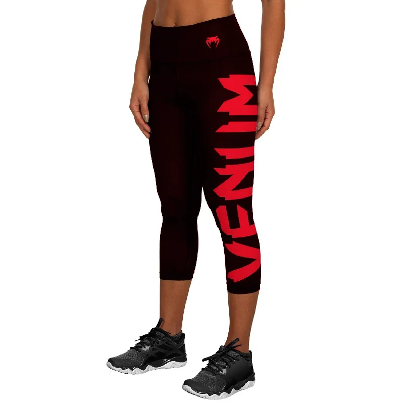 Style Redefined Venum Giant Cropped Leggings - Black/Red